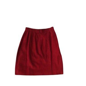 Vintage Ann Klein Red Suede Mini Skirt